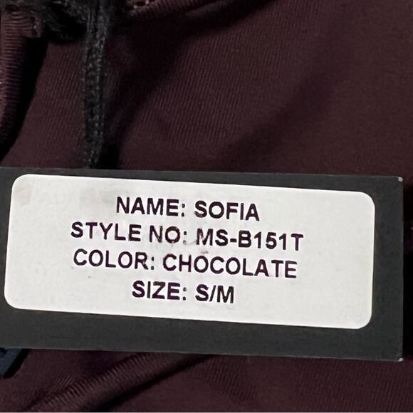 NEW Myraswim Sz S/M The Sofia Bikini Top in chocolate Brown - Picture 6 of 6